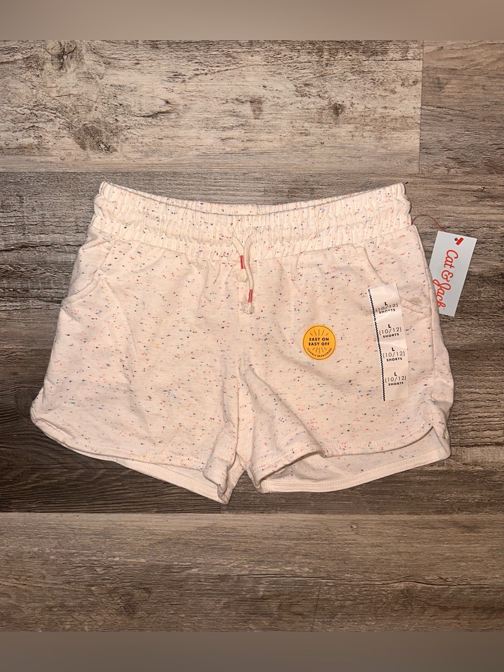 Cat & Jack Cream Speckled Athletic Shorts
